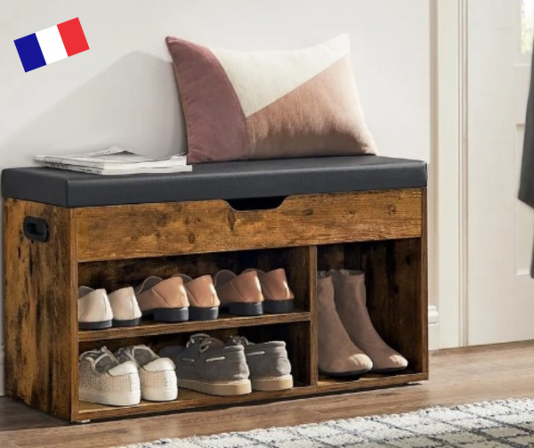 Étagères pour un rangement optimal: Banc à chaussures multifonctionnel!