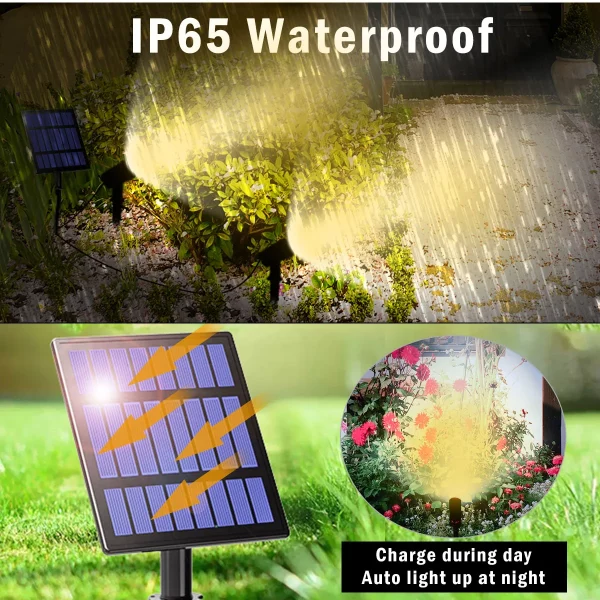 Lampe Solaire LED d'Extérieur Imperméable, Conforme à la Norme IP65, Lumière Blanche Chaude ou Froide, Luminaire Décoratif, Idéal pour un Jardin ou une Pelouse – Image 5