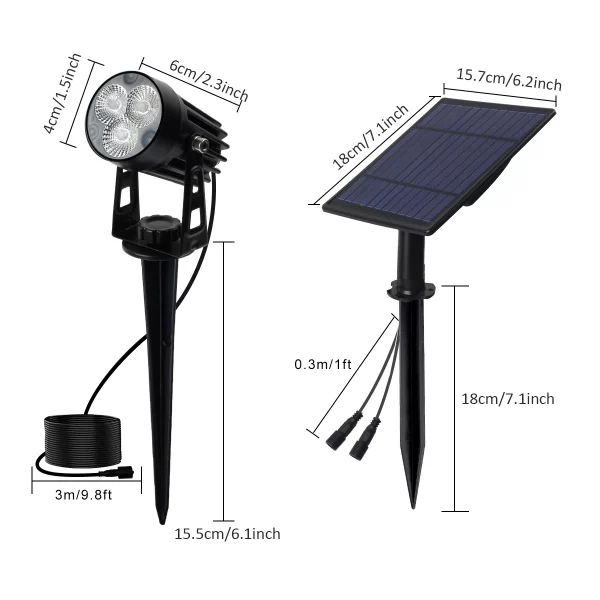 Lampe Solaire LED d'Extérieur Imperméable, Conforme à la Norme IP65, Lumière Blanche Chaude ou Froide, Luminaire Décoratif, Idéal pour un Jardin ou une Pelouse – Image 3