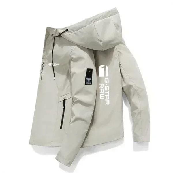 2025mode nouveau printemps/automne veste pour hommes de haute qualité imprimé Sports de plein air à capuche coupe-vent simplicité mode décontracté marque veste – Image 3