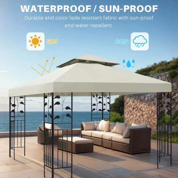 Parasol de jardin extérieur, 3x3m, auvent de belvédère, 118 "x 118", pare-soleil de remplacement – Image 2