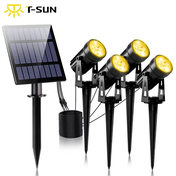 Lampe Solaire LED d'Extérieur Imperméable, Conforme à la Norme IP65, Lumière Blanche Chaude ou Froide, Luminaire Décoratif, Idéal pour un Jardin ou une Pelouse – Image 2