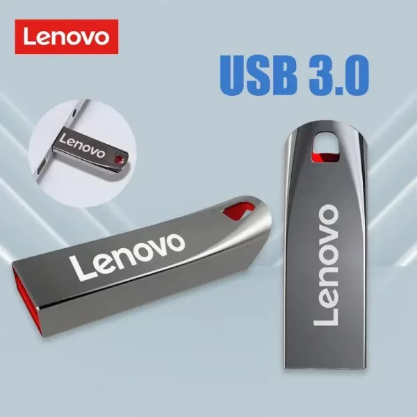 Lenovo-Clé USB 3.0 portable en métal haute vitesse, clé USB, mémoire étanche, disque flash, 1 To, 512 Go, 256 Go, 2 To – Image 3