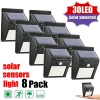 30 LED lumière solaire PIR capteur de mouvement applique murale lampe solaire extérieure étanche solaire alimenté lumière du soleil lampadaire décor de jardin