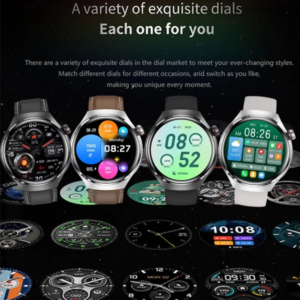 Nouveau Huawei GT4 PRO montre intelligente hommes montre 4 Pro AMOLED HD écran Bluetooth appel GPS NFC fréquence cardiaque étanche SmartWatch 2025 nouveau – Image 4