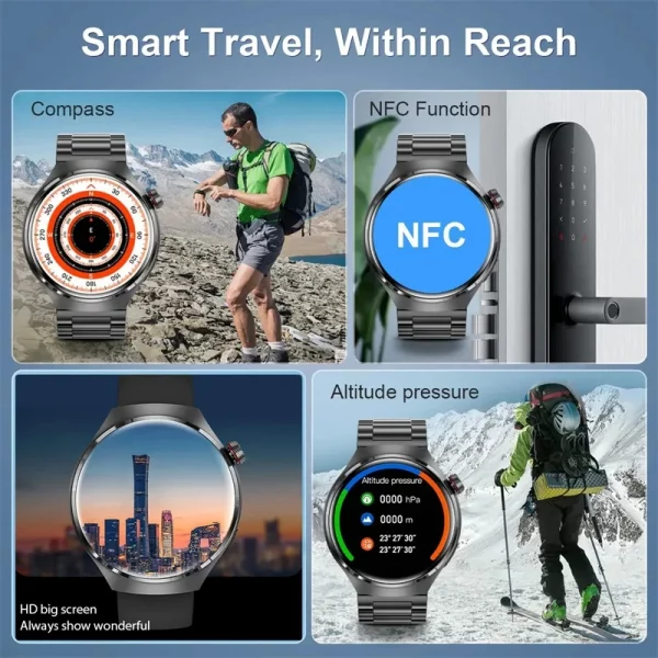 Nouveau Huawei GT4 PRO montre intelligente hommes montre 4 Pro AMOLED HD écran Bluetooth appel GPS NFC fréquence cardiaque étanche SmartWatch 2025 nouveau – Image 6