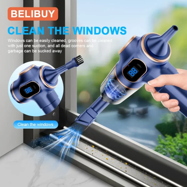 Aspirateur - souffleur de voiture sans fil, appareil ménager, canapé, bureau, haute puissance, livres ménagers, machine, mini aspirateur, nettoyeur de tapis, 95000PA – Image 3