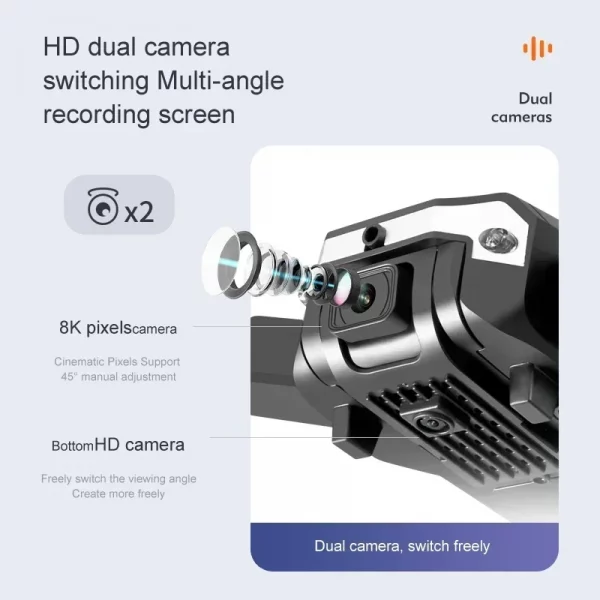 Drone GPS professionnel 5G 8K, double caméra 4K, photographie aérienne, évitement d'obstacles, UAV, quadrirotor, hélicoptère, jouets cadeaux – Image 5
