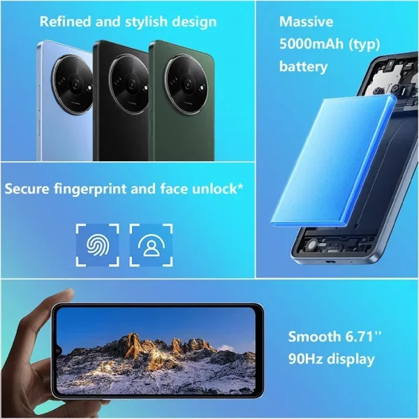 Xiaomi-Smartphone Redmi A3, version globale, Mediatek Helio G36, écran HD 6.71 po, caméra , batterie 5000mAh, charge rapide 10W – Image 5