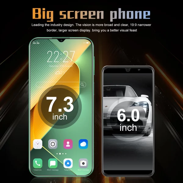 Nouveau smartphone Pova 6 Pro déverrouille l'écran haute définition avec un double analogique 7.3 pouces 22 Go + 2 To 5G Celulares Android 14 8000 mAh – Image 6