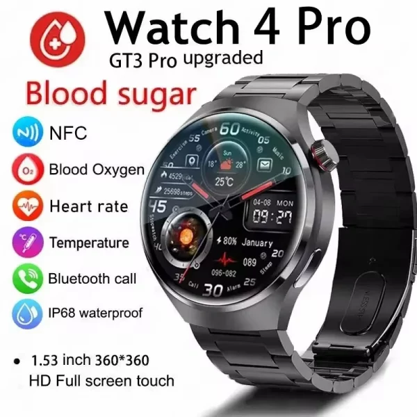 Nouveau Huawei GT4 PRO montre intelligente hommes montre 4 Pro AMOLED HD écran Bluetooth appel GPS NFC fréquence cardiaque étanche SmartWatch 2025 nouveau