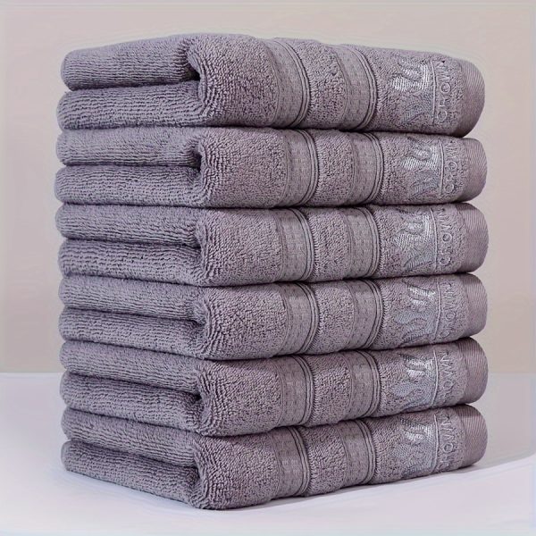 Ensemble de 6 serviettes 34x72 cms épaissies pour une utilisation domestique luxueuse dans la salle de bain – Image 5