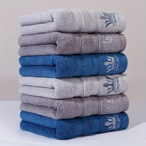 Ensemble de 6 serviettes 34x72 cms épaissies pour une utilisation domestique luxueuse dans la salle de bain