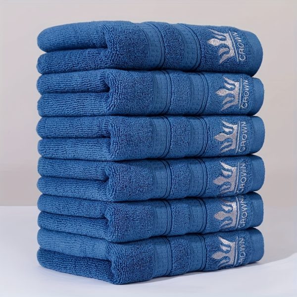 Ensemble de 6 serviettes 34x72 cms épaissies pour une utilisation domestique luxueuse dans la salle de bain – Image 2