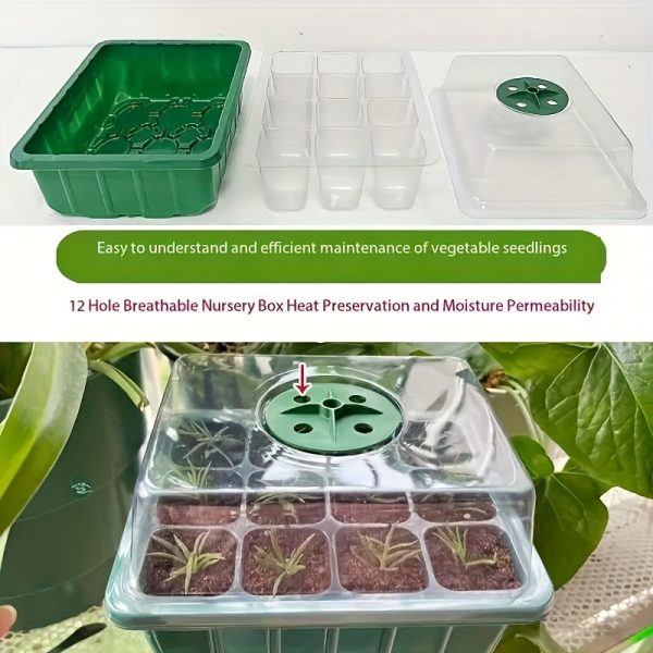 Ensemble de 5 plateaux de germination en plastique avec aérations réglables – Image 7