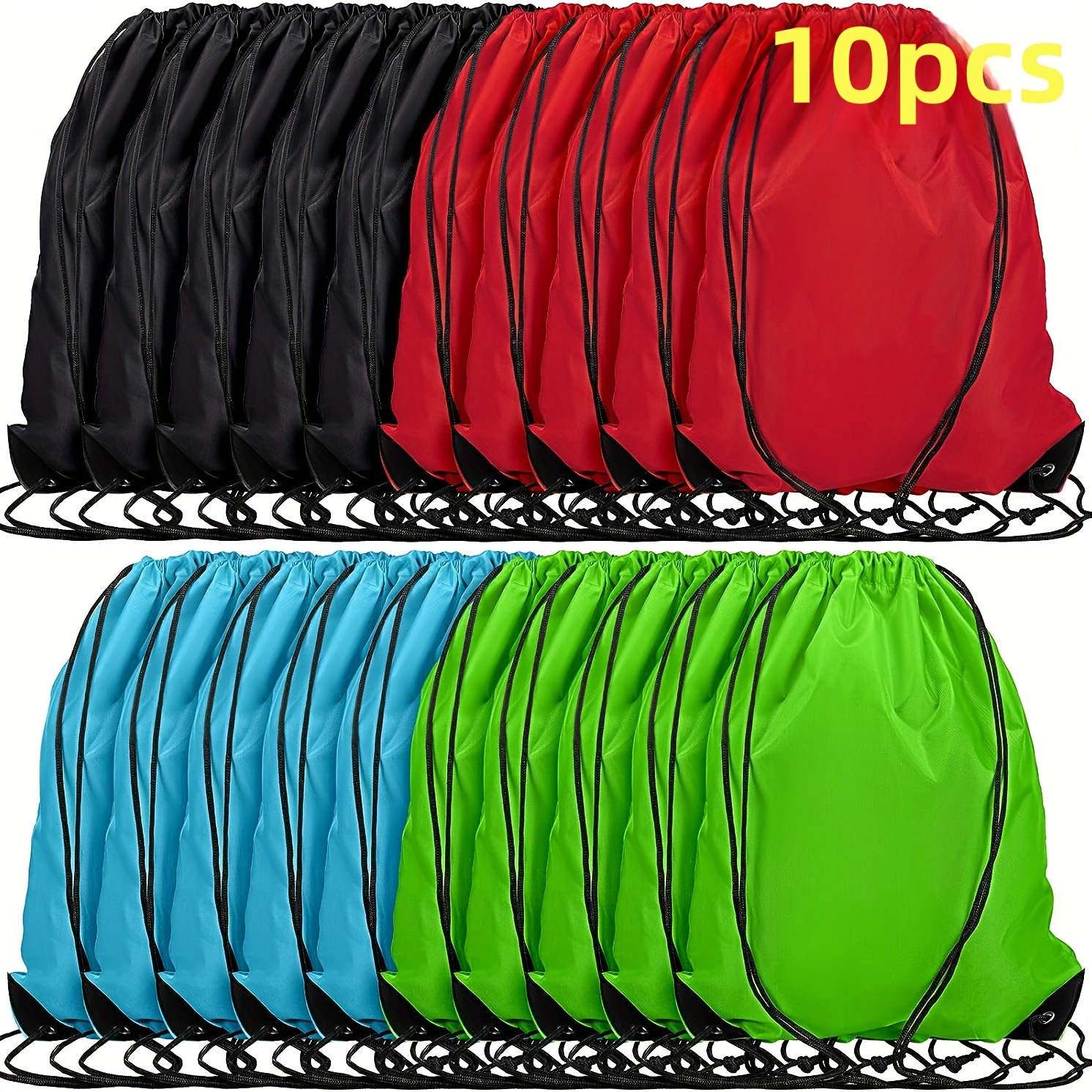 lot de Sac à Dos Unisexe 30 pièces (couleurs Noir, Bleu, Rouge Et Vert) avec Cordon de Serrage, Idéal pour le Sport et les Activités Extérieures - Image 4