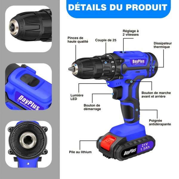 Pourquoi tout le monde parle de cette Perceuse-Visseuse avec Lumière LED ? Découvrez-le ici ! – Image 8