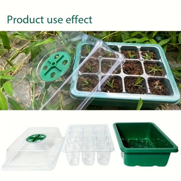 Ensemble de 5 plateaux de germination en plastique avec aérations réglables – Image 3
