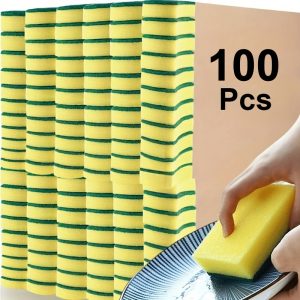 100 pièces, Éponge de nettoyage multi-usage