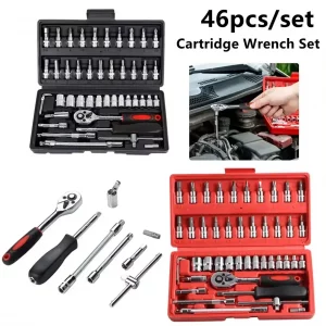 Découvrez l'ensemble à cliquet 46 pièces : l'indispensable pour votre trousse à outils de voiture!