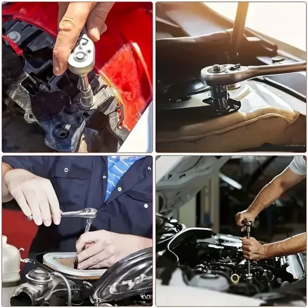 Découvrez l'ensemble à cliquet 46 pièces : l'indispensable pour votre trousse à outils de voiture! – Image 3