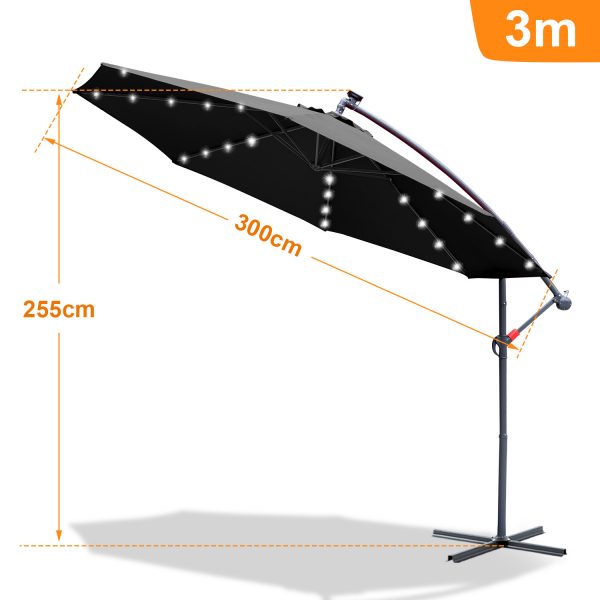 Éblouissant! Le Parasol avec Lumière et Support: Idéal pour les Soirées d'Été – Image 3