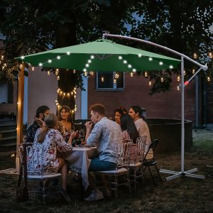 Éblouissant! Le Parasol avec Lumière et Support: Idéal pour les Soirées d'Été