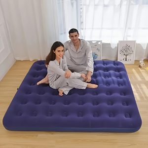 Emportez le luxe avec vous : Lit d'air épais et pompe incluse pour vos escapades