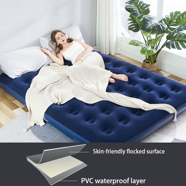 Emportez le luxe avec vous : Lit d'air épais et pompe incluse pour vos escapades – Image 3