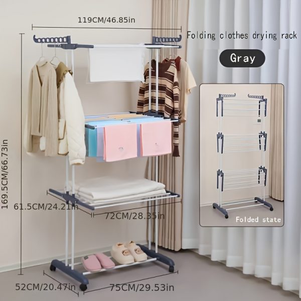 Découvrez le Grand Étendoir à Linge Pliable : Un Must-Have pour Tous vos Vêtements – Image 5