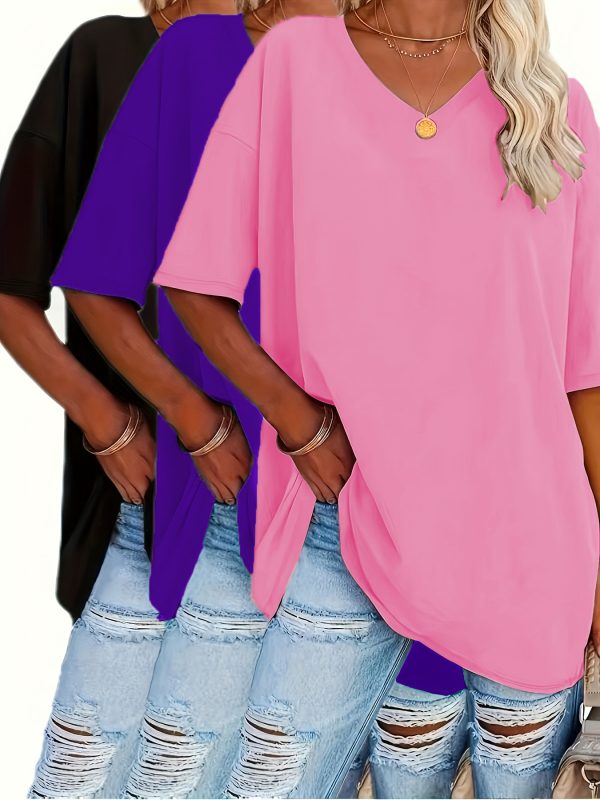 3 T-Shirts Décontractés Indispensables pour Femmes : Style et Confort à Petit Prix – Image 2