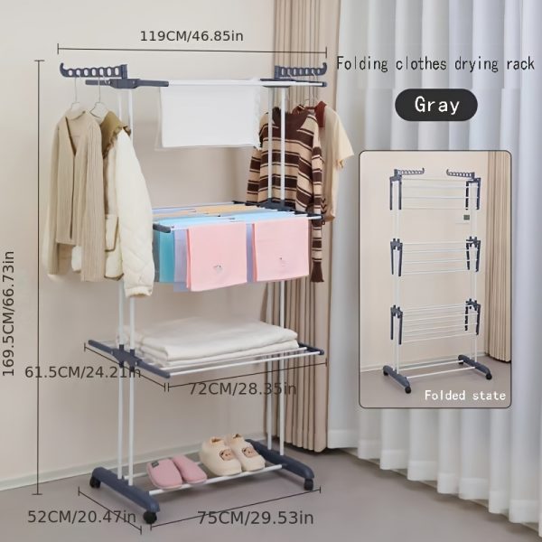 Découvrez le Grand Étendoir à Linge Pliable : Un Must-Have pour Tous vos Vêtements – Image 3
