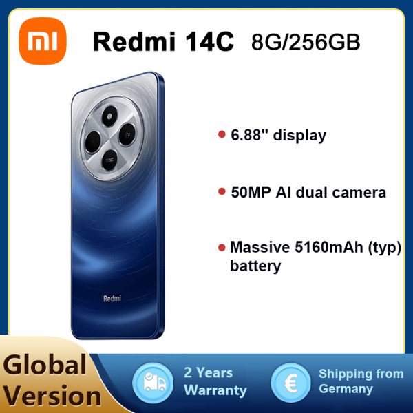 Best 2025 - Xiaomi Redmi 14C NFC Smartphone 8 Go De RAM, 256 Go De ROM, 6,88 Pouces 50MP 120Hz 5160mAh Bleu (sans Chargeur) – Image 2