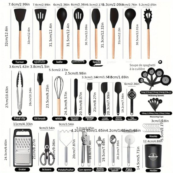 44 pièces Les Essentiels en Silicone qui Rendent la Cuisine Un Jeu d’Enfant – Image 2