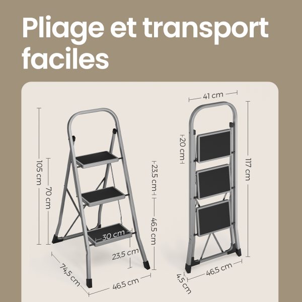 Sécurisez vos projets : Découvrez l'escabeau à 3 marches avec verrou de sécurité. – Image 6