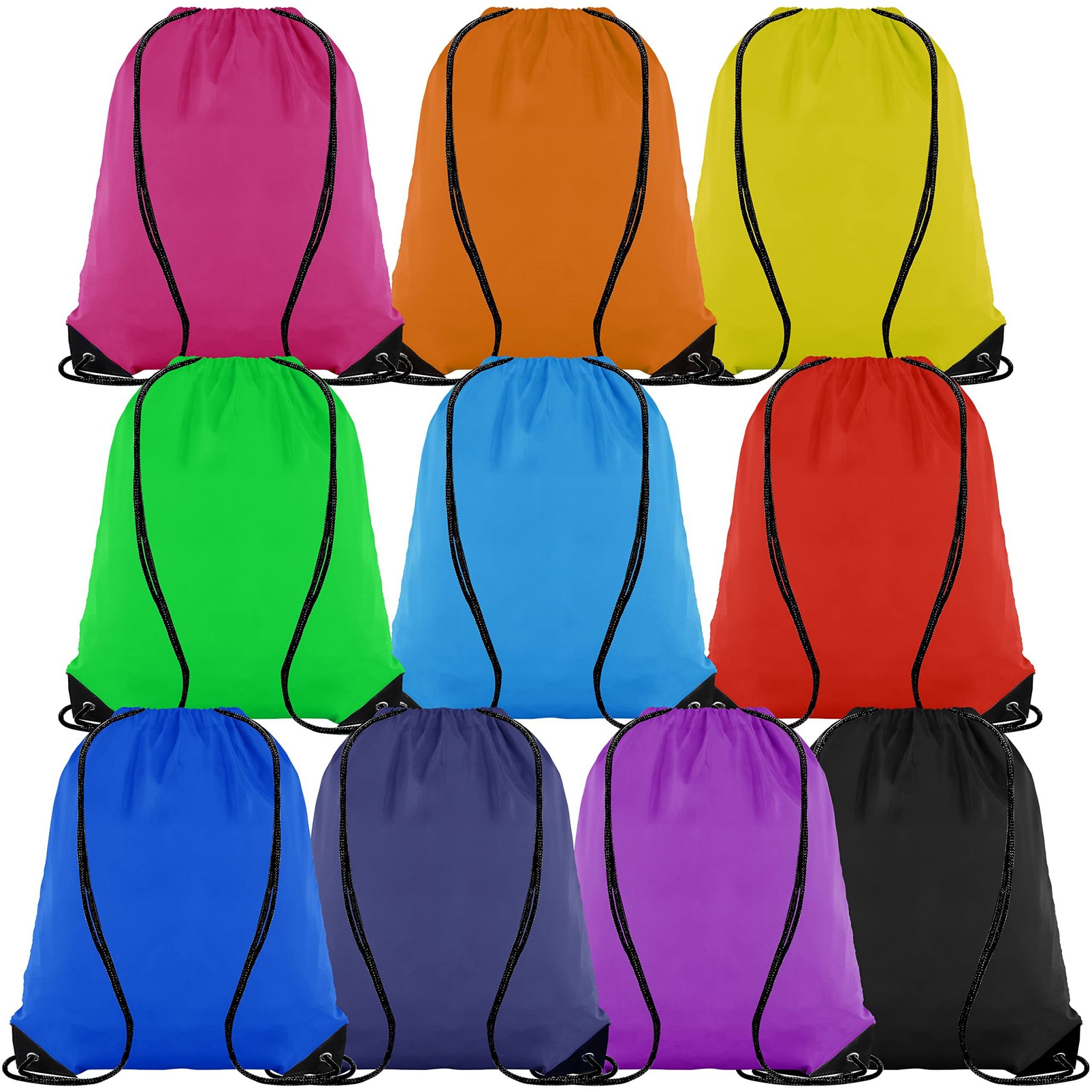 Lot De 2 Sacs à Cordon ZEACCT – Polyester Imperméable – 34 X 42 Cm – Noir Et Bleu Marine – Pour Sport, école, Voyage