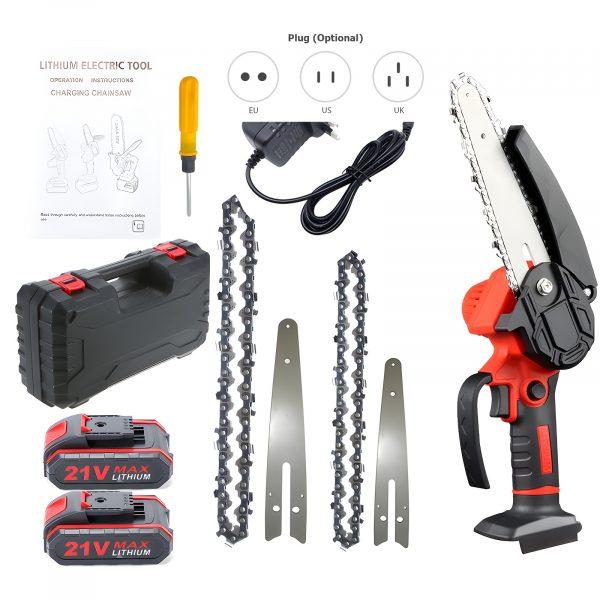 Mini Scie À Chaîne Sans Fil Gecheer 21V – Coupe Facile du Bois & Branches