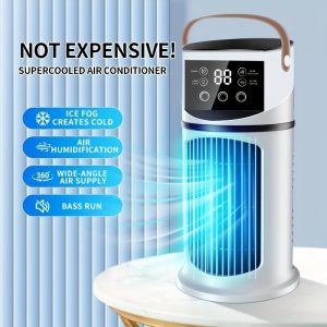 Ventilateur Climatiseur 3-en-1 USB – Refroidissement & Humidification Portable avec LED et 9 Vitesses