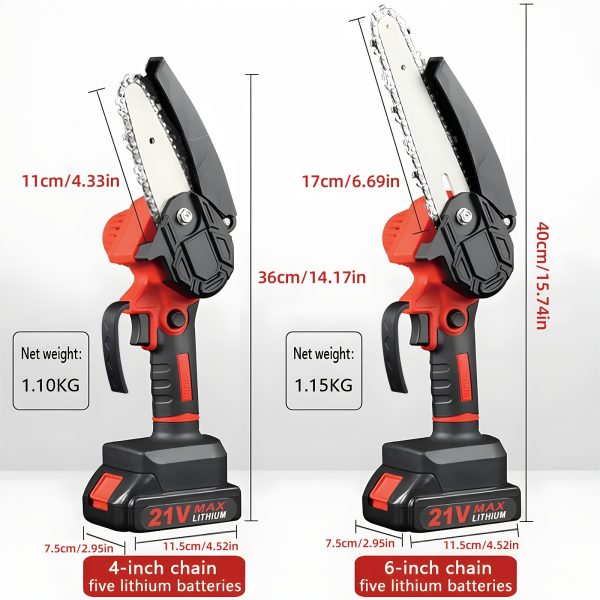 Mini Scie À Chaîne Sans Fil Gecheer 21V – Coupe Facile du Bois & Branches – Image 4