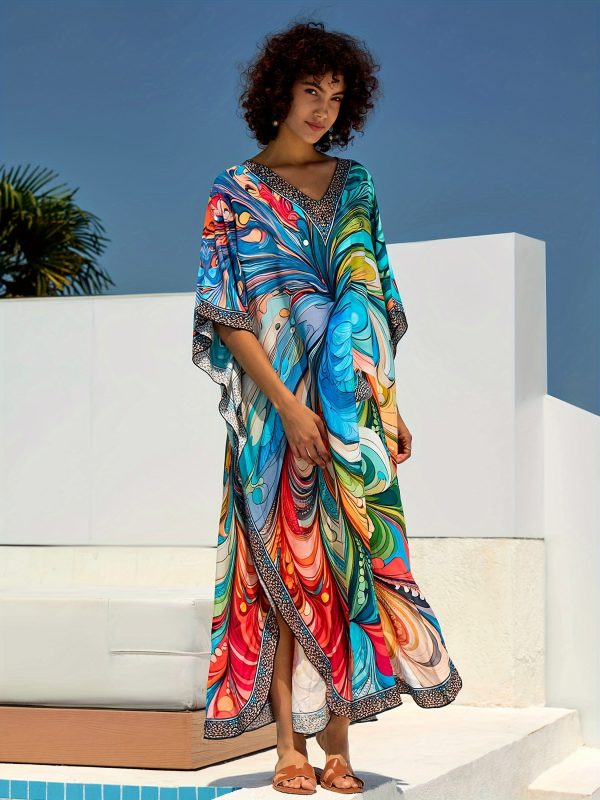 Découvrez la Robe Kaftan Éblouissante : Idéale pour l'Été et les Sorties Plage – Image 5