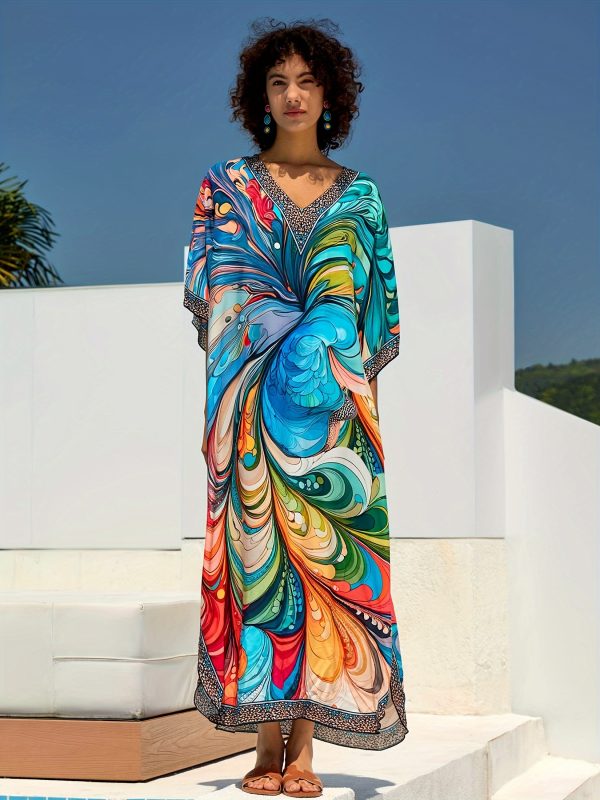 Découvrez la Robe Kaftan Éblouissante : Idéale pour l'Été et les Sorties Plage – Image 4