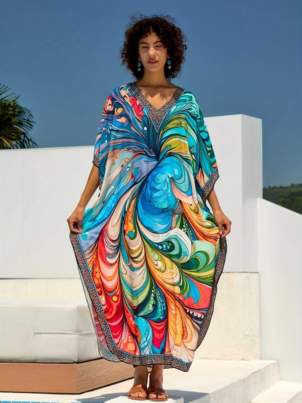 Découvrez la Robe Kaftan Éblouissante : Idéale pour l'Été et les Sorties Plage – Image 2