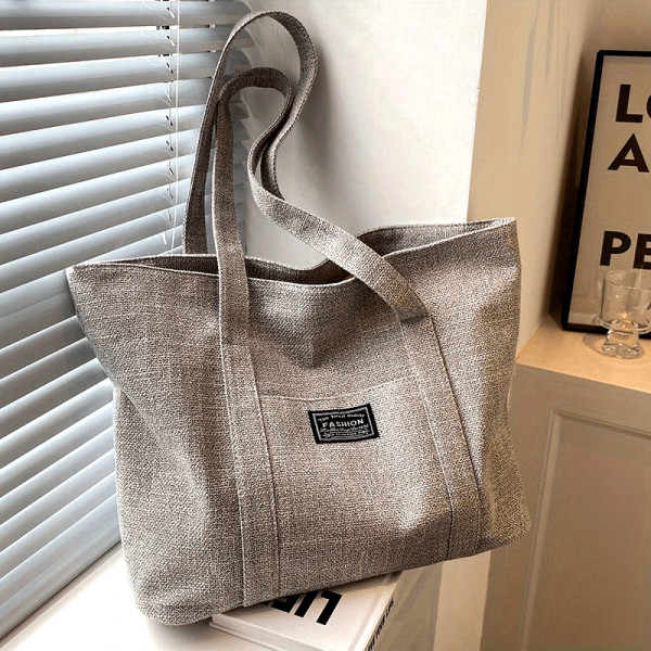 Sac en chanvre à Main Épaule Spacieux avec Poches & Fermeture Éclair | Lavable & Éco-Responsable – Image 17