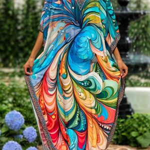 Découvrez la Robe Kaftan Éblouissante : Idéale pour l'Été et les Sorties Plage