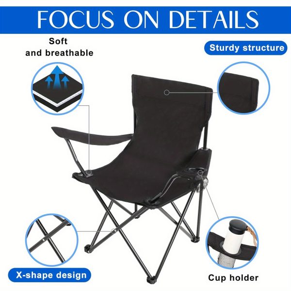 Lot de 4 Chaises Pliantes LuDee – Solides, Confortables et Prêtes pour l’Aventure ! – Image 4