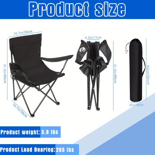 Lot de 4 Chaises Pliantes LuDee – Solides, Confortables et Prêtes pour l’Aventure ! – Image 2