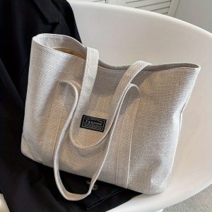 Sac en chanvre à Main Épaule Spacieux avec Poches & Fermeture Éclair | Lavable & Éco-Responsable