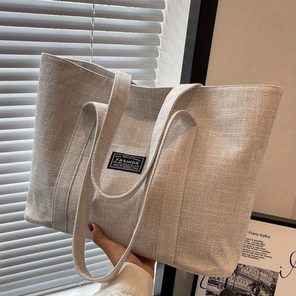 Sac en chanvre à Main Épaule Spacieux avec Poches & Fermeture Éclair | Lavable & Éco-Responsable – Image 2