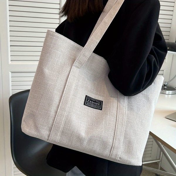 Sac en chanvre à Main Épaule Spacieux avec Poches & Fermeture Éclair | Lavable & Éco-Responsable – Image 11