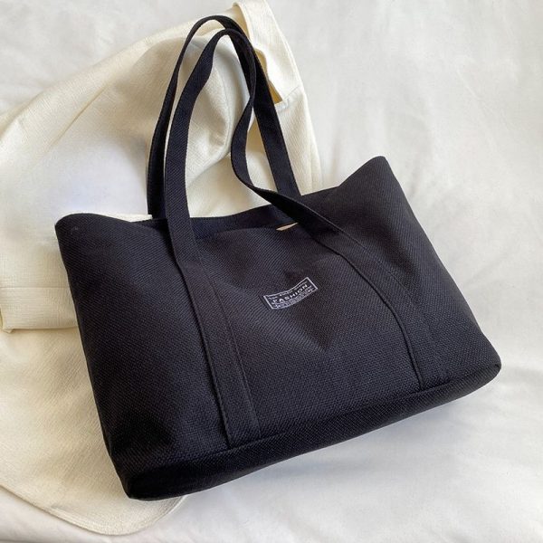Sac en chanvre à Main Épaule Spacieux avec Poches & Fermeture Éclair | Lavable & Éco-Responsable – Image 12